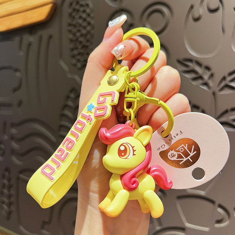 Cartoon Pony PVC Soft Keychain