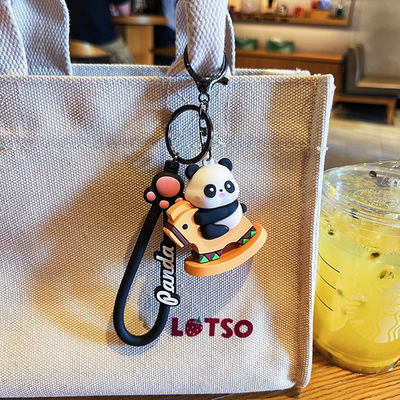 Cartoon Panda PVC Soft Keychain Creative Keychain