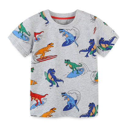 Knitted cotton cartoon printed children's T-shirt