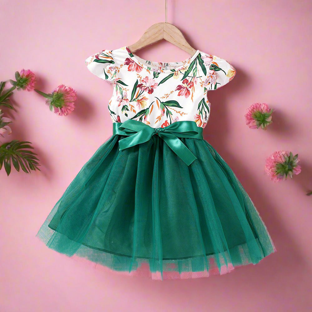 Girls Floral Cotton Dresses Baby Clothes