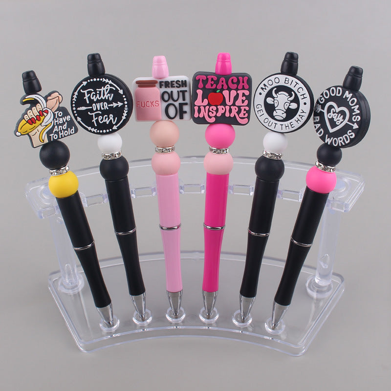 DIY Beaded Pen Cartoon Animal Silicone Color Plastic