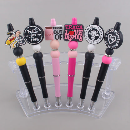 DIY Beaded Pen Cartoon Animal Silicone Color Plastic