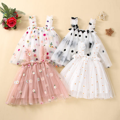 Girls Sling Princess Dress Summer Tutu Skirt