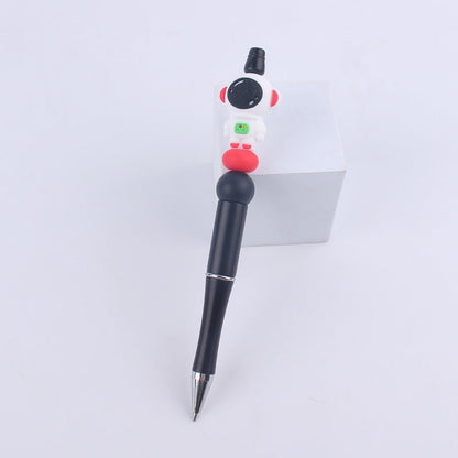 Handmade Bead Pen Cartoon Rocket Astronaut Silicone Ballpoint