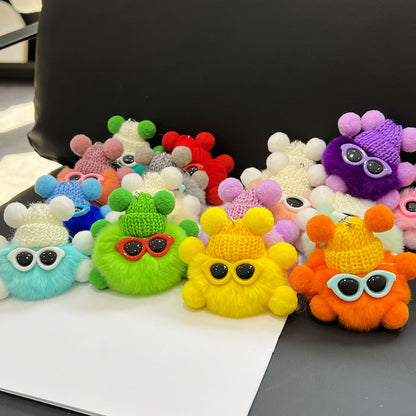 Cute Cartoon Plush Ball Keychains