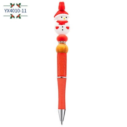 Christmas Cartoon Silicone Handmade Beaded Pen Ballpoint Pen