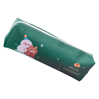 PU Christmas Cartoon Pencil Bag