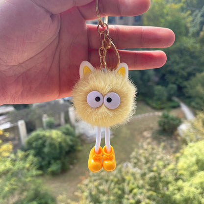 Cute Cartoon Plush Doll Small Briquette Keychain