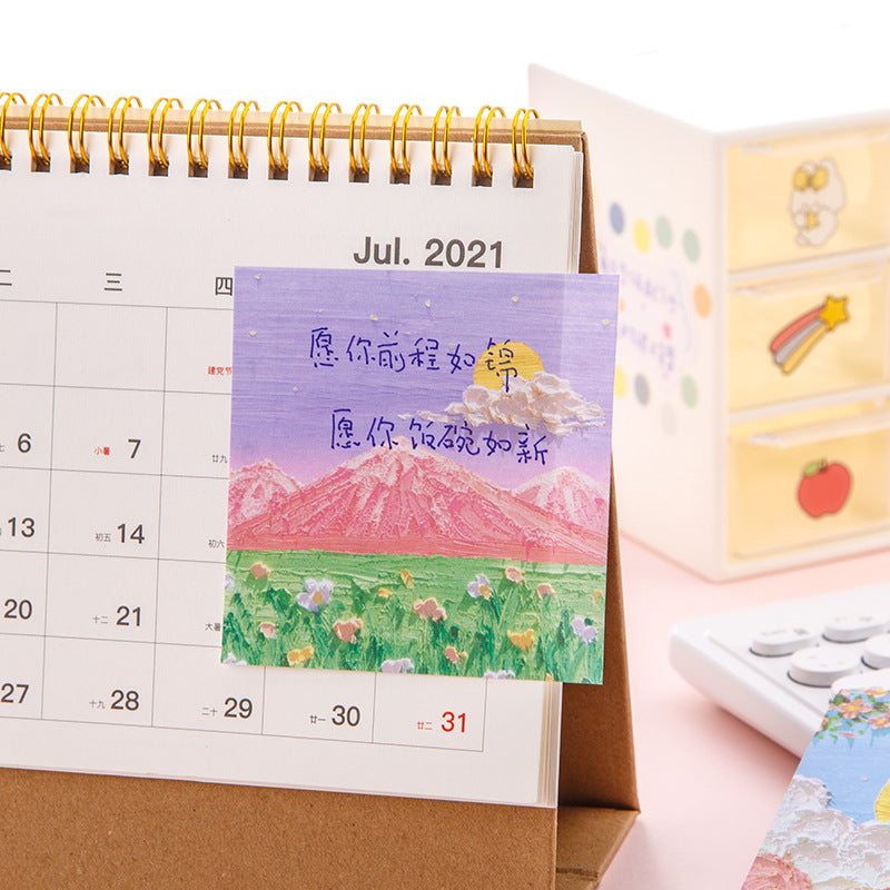 Landscape Oil Painting Paper Sticky Notes