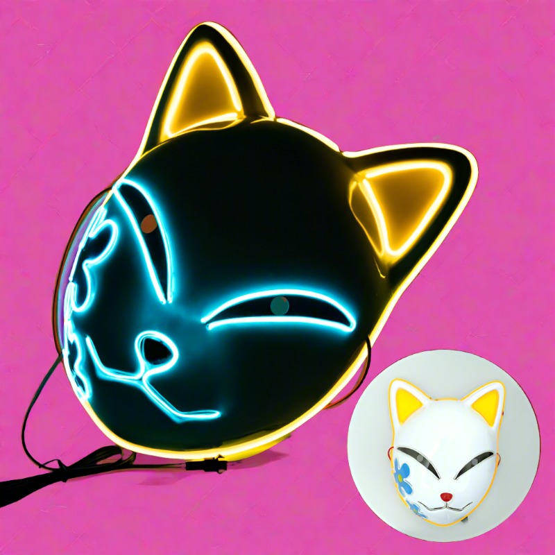 Halloween Cosplay Fox Luminous Plastic Masks