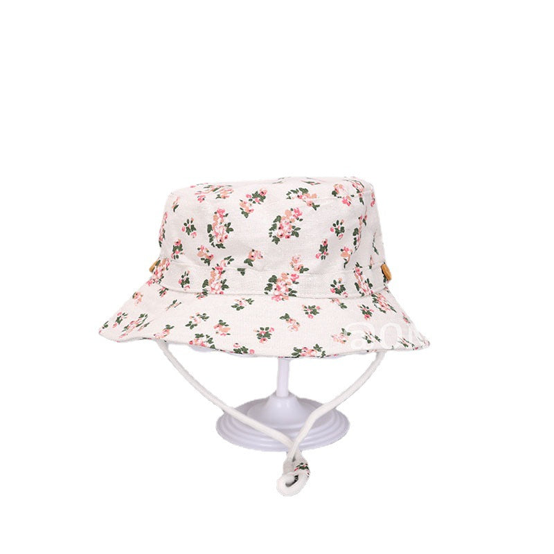 Polyester Kids Strawberry Print Bucket Hat
