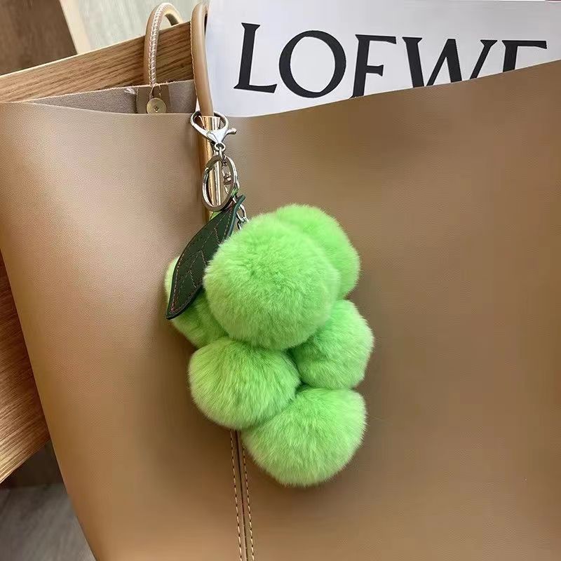 Cute Grape Imitation Rex Rabbit Fur Plush Ball