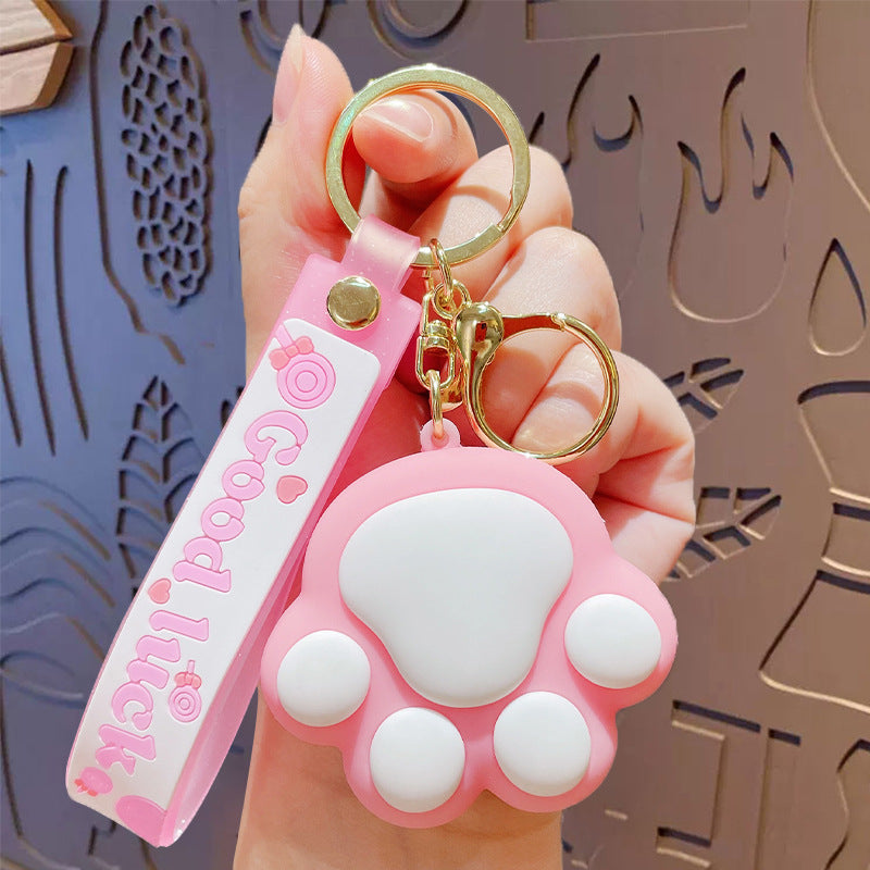 Cartoon Cat Claw PVC Keychain