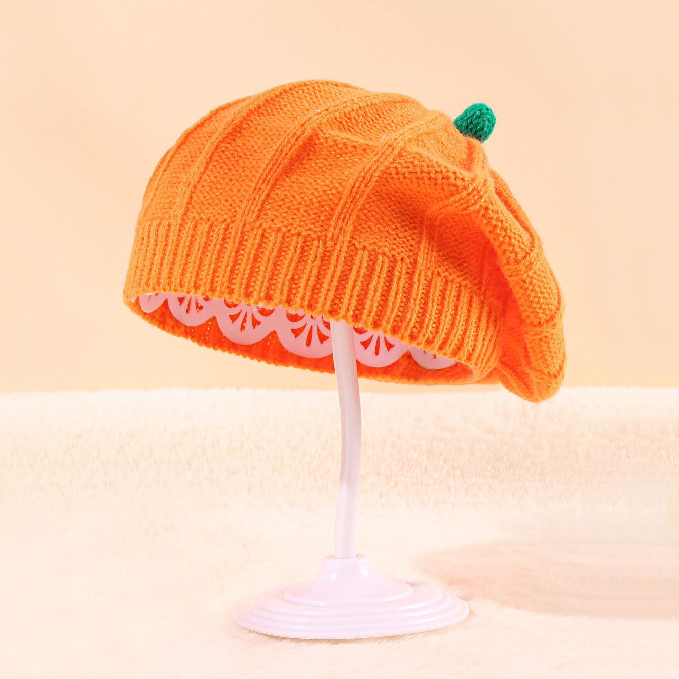 Parent-child Hats Halloween Pumpkin Acrylic Beret Knitted Hats