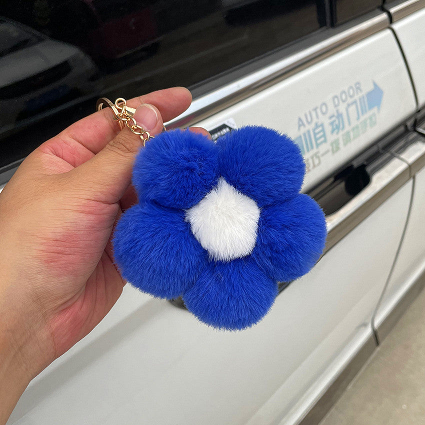 Hairball Flowers Cute Plush Keychain
