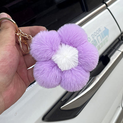 Hairball Flowers Cute Plush Keychain