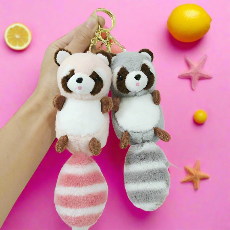 Raccoon Plush Doll Keychain