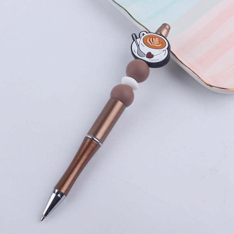 Beaded Pens DIY Coffee Cup Silicone Teether Handmade