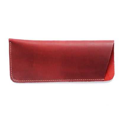 Simple Retro Cowhide Large Capacity Pencil Case