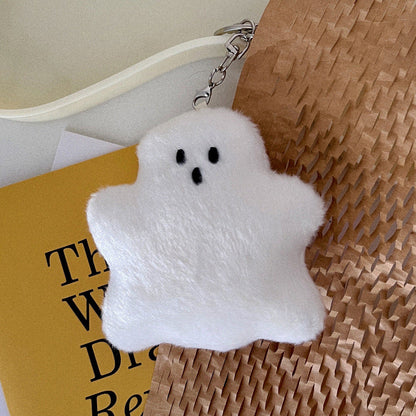 Halloween Cartoon Plush Little Ghost Keychain