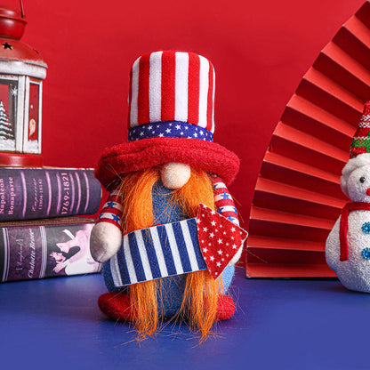 Fabric Independence Day Striped Five Star Faceless Doll