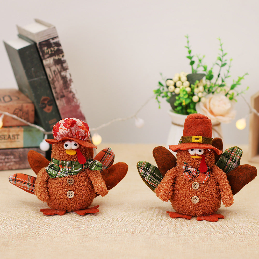 Thanksgiving Scene Decorations with Lights and Glowing Turkey