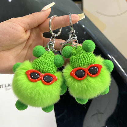 Cute Cartoon Plush Ball Keychains
