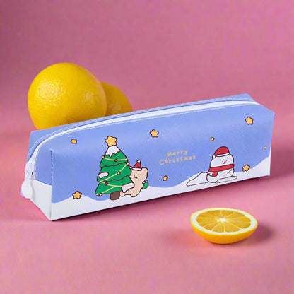 PU Cartoon Christmas Pencil Bags