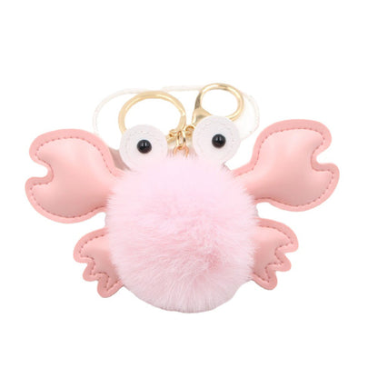 Crab Hair Ball Keychain