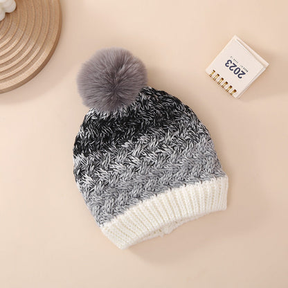 Wholesale Children's Winter Hats Plus Velvet Color Matching Beanie Ear Protection Hats
