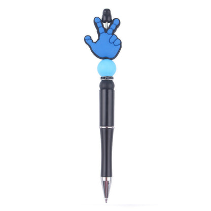 Beaded Pens DIY Handmade Palm Silicone Beads Black