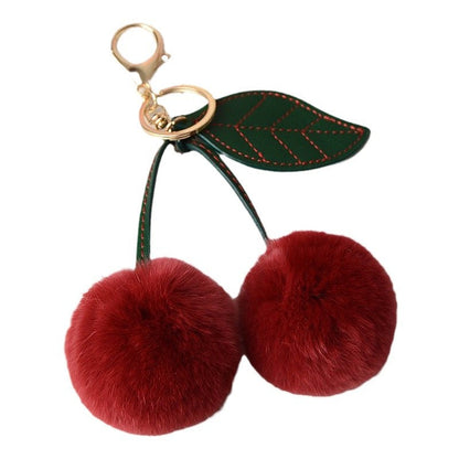 Small Cherry Plush Keychain