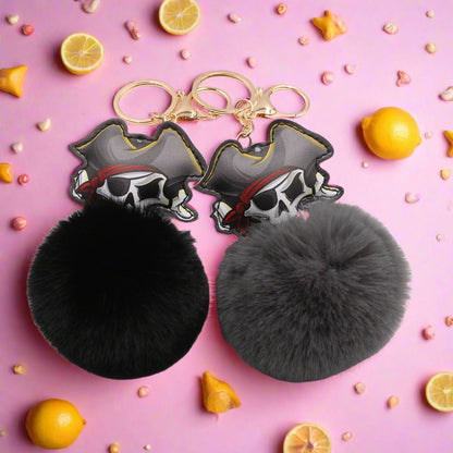 Dark Series Pirates Halloween Skull Plush Keychain