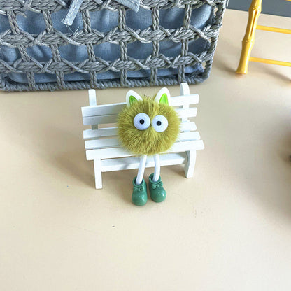 Cute Cartoon Plush Doll Small Briquette Keychain