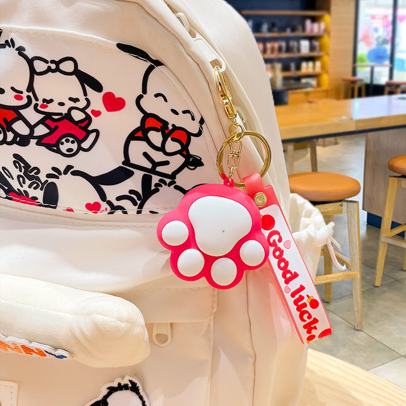 Cartoon Cat Claw PVC Keychain