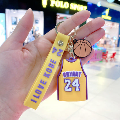 Silicone Basketball Schoolbag Jersey Creative Keychain