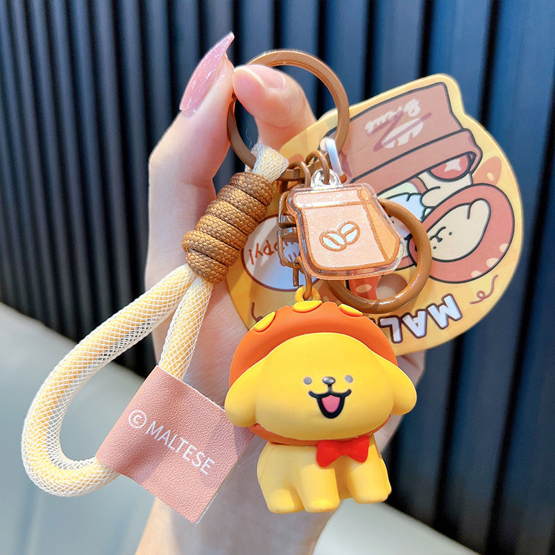 Donut Line Puppy Resin Keychain Cute Keychain