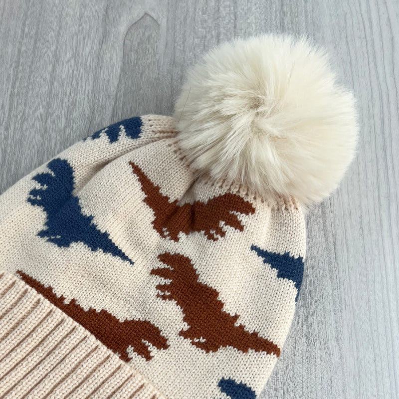 Wholesale Children's Autumn and Winter Cartoon Dinosaur Knitted Wool Hats