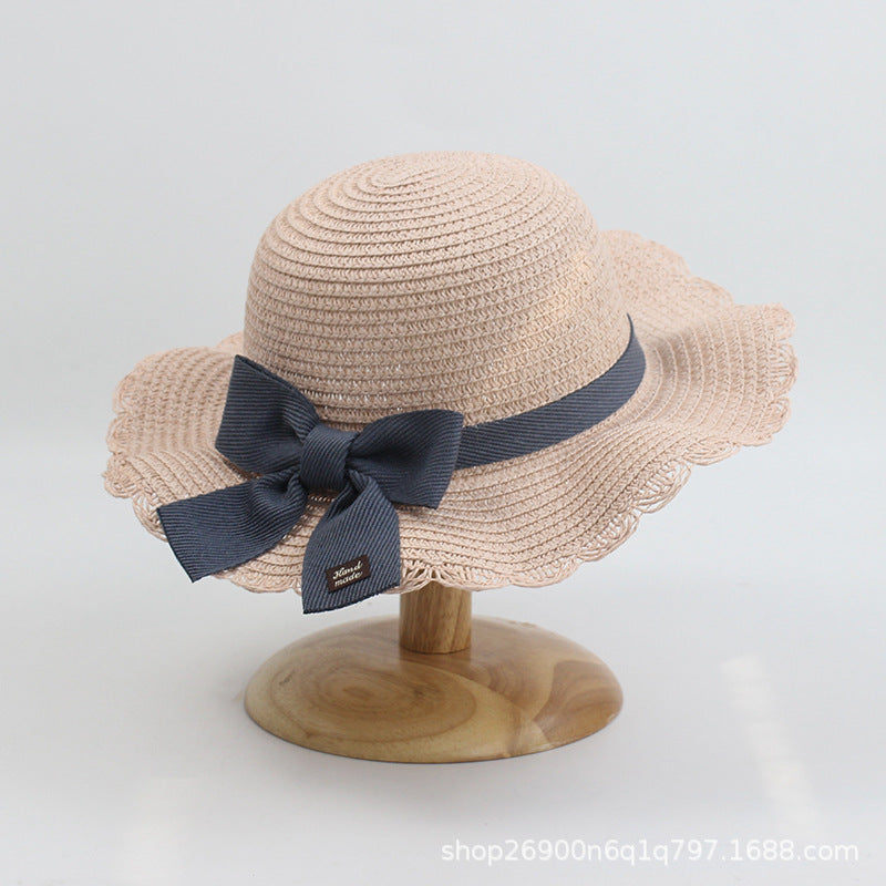 Bowknot Sweet and Lovely Paper Grass Kids Hat
