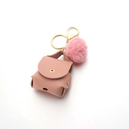 Coin Purse Headphone Cover Fur Ball Keychain