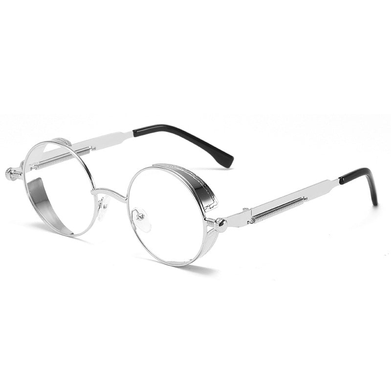 Neutrals Punk Fashion Round Retro Sunglasses