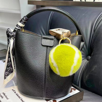 Tennis Plush Ball Keychain