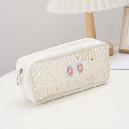 Large Eye Mesh Canvas Pen Bags