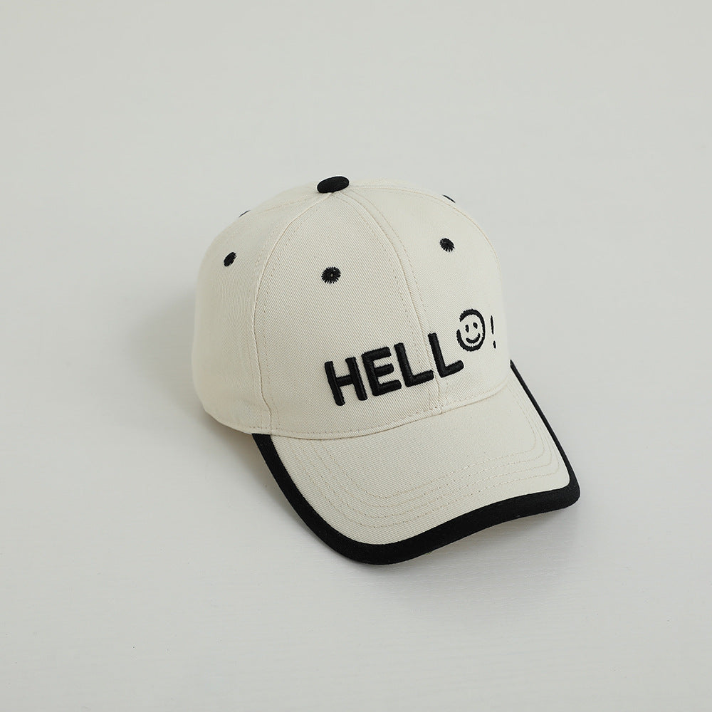 Children's Letter Embroidery Smiley Sun Visor Baseball Cap