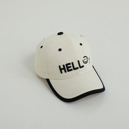 Children's Letter Embroidery Smiley Sun Visor Baseball Cap