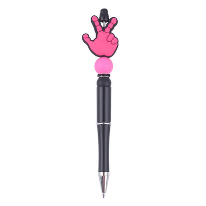 Beaded Pens DIY Handmade Palm Silicone Beads Black
