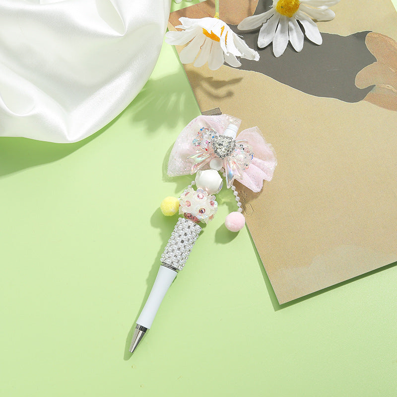 Beaded Pens Colorful Handmade Beaded Twisting Rhinestone Bow