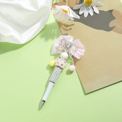 Beaded Pens Colorful Handmade Beaded Twisting Rhinestone Bow