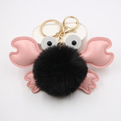 Crab Hair Ball Keychain