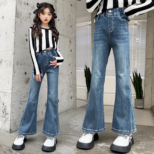 Wholesale Cotton Girls' Denim Bell Bottoms